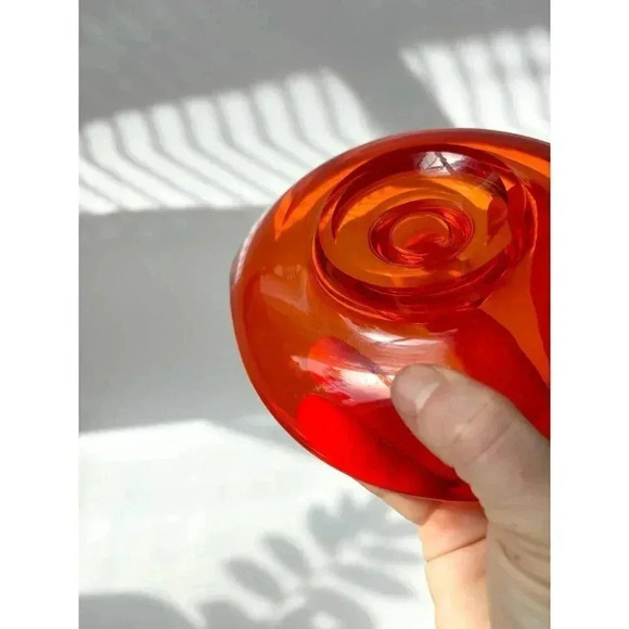 Epic Line Viking Glass Vintage Midcentury Hand Blown Glass Candle Holder - Picture 5 of 10